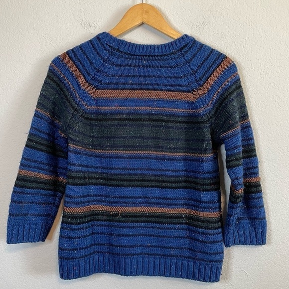 Comptoir des Cotonniers Wool Alpaca Blend Blue Stripe Cozy Sweater Top Sze Small - Picture 8 of 12